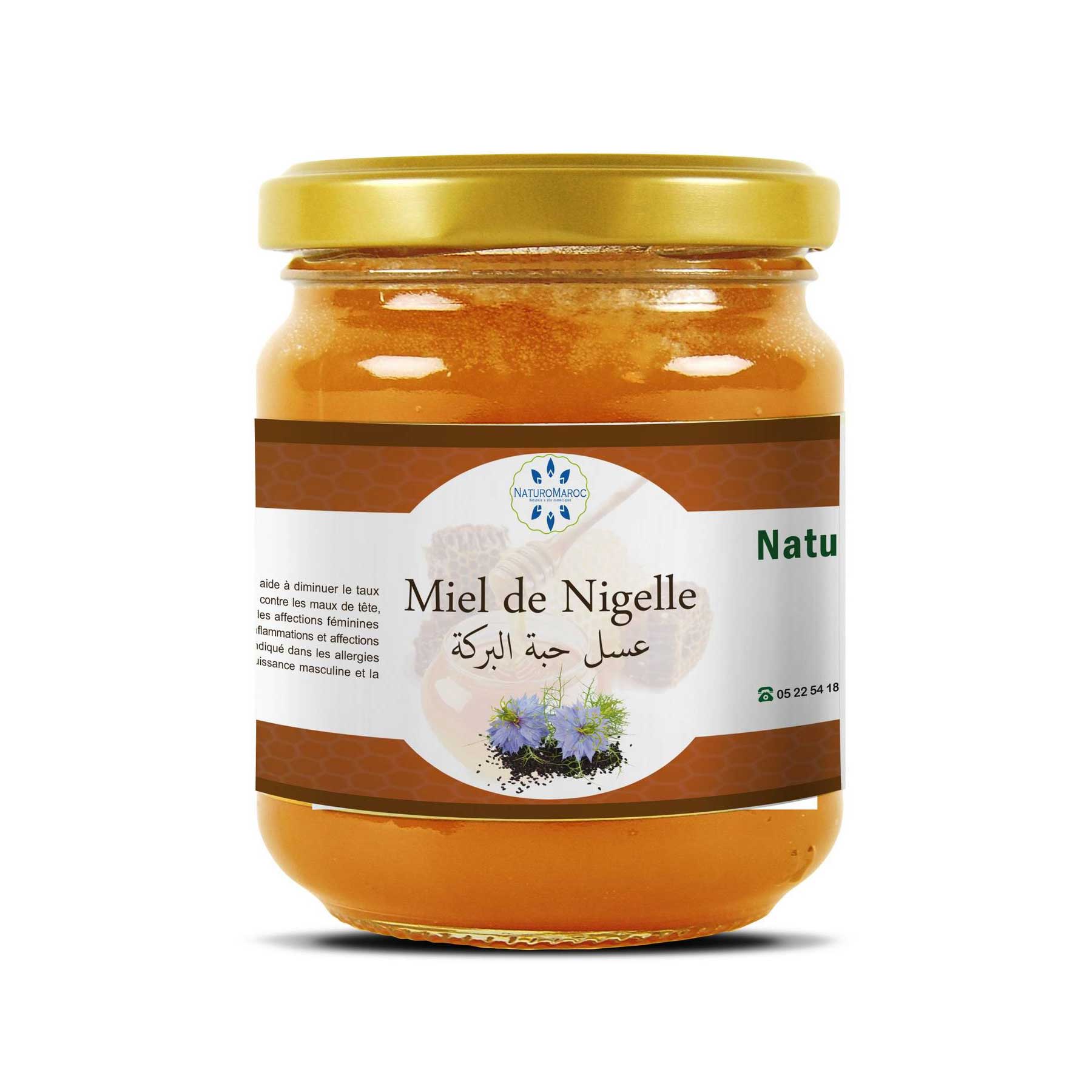 Miel aux Graines de Fleurs de Nigelle 100% naturel 330 gr